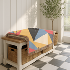 Memphis Sunshine Throw — 1980s Bold Geometric Woven Blanket