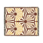 Solar Fan Throw — 1970s Geometric Sunburst Woven Blanket