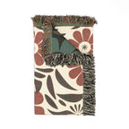 🌺  Folk Garden Throw — 1970s Botanical Folk Woven Blanket