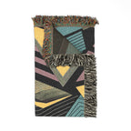 Electric Triangle Throw — 1980s Bold Stripe Geometric Woven Blanket