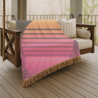Retrowave Throw — 1980s Synthwave Sunset Woven Blanket