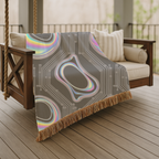 🌈 Plasma Throw — 2000s Y2K Holographic Circuit Woven Blanket