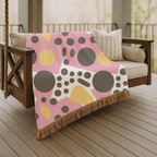 Dot Pop Throw — 1980s Bold Circle Woven Blanket