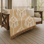 Macramé Tassel Throw — 1970s Bohemian Circle Woven Blanket