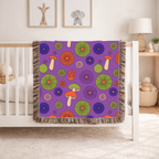 🍄 Magic Mushroom Throw — 1960s Psychedelic Woven Blanket