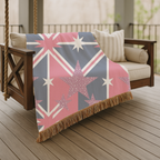 Cool Britannia Throw — 1990s Union Jack & Star Woven Blanket