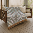 Aurora Throw — 2000s Y2K Iridescent Ribbon Woven Blanket