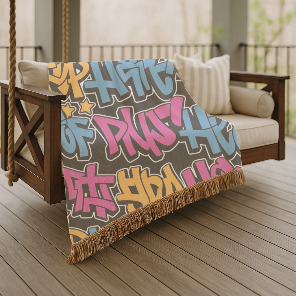 Graffiti Throw — 2000s Hip Hop Street Art Woven Blanket