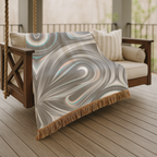 Mercury Throw — 2000s Y2K Chrome & Iridescent Woven Blanket