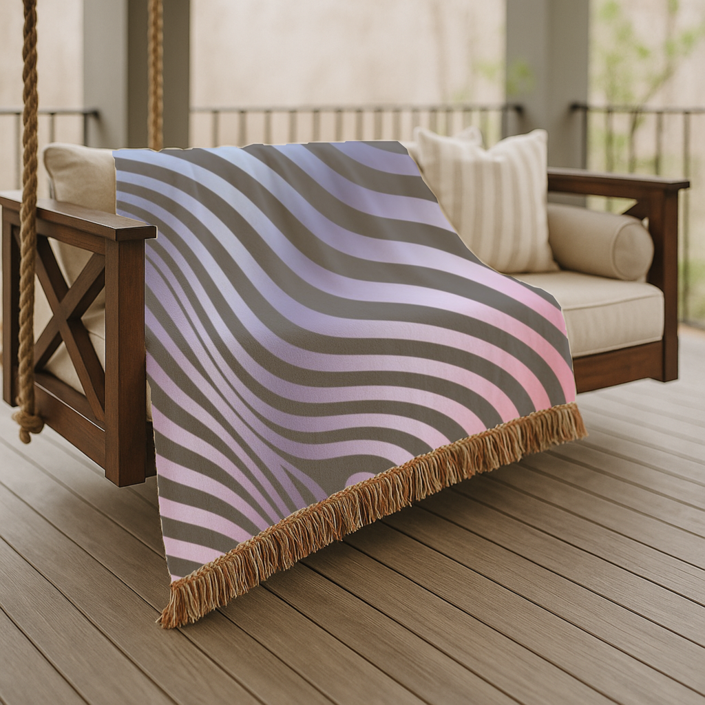 Gravity Throw — 2000s Y2K Psychedelic Wave Woven Blanket
