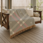 Startan Throw — 1990s Plaid & Star Woven Blanket