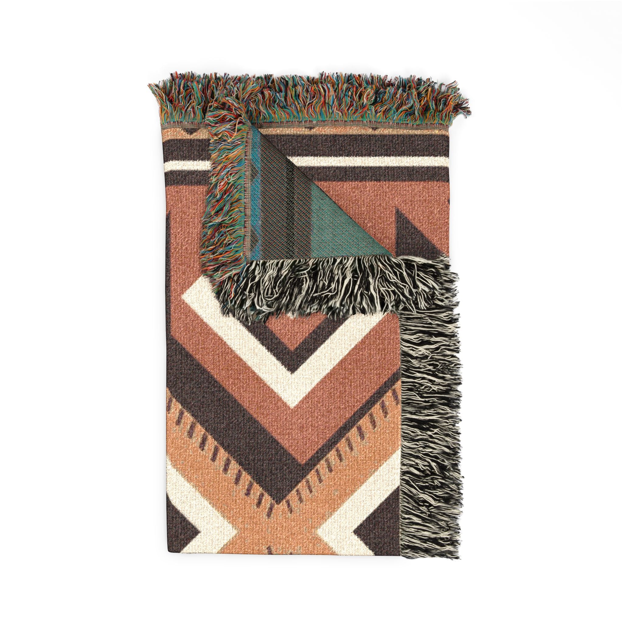 Canyon Weave Throw — 1970s Navajo Diamond Woven Blanket
