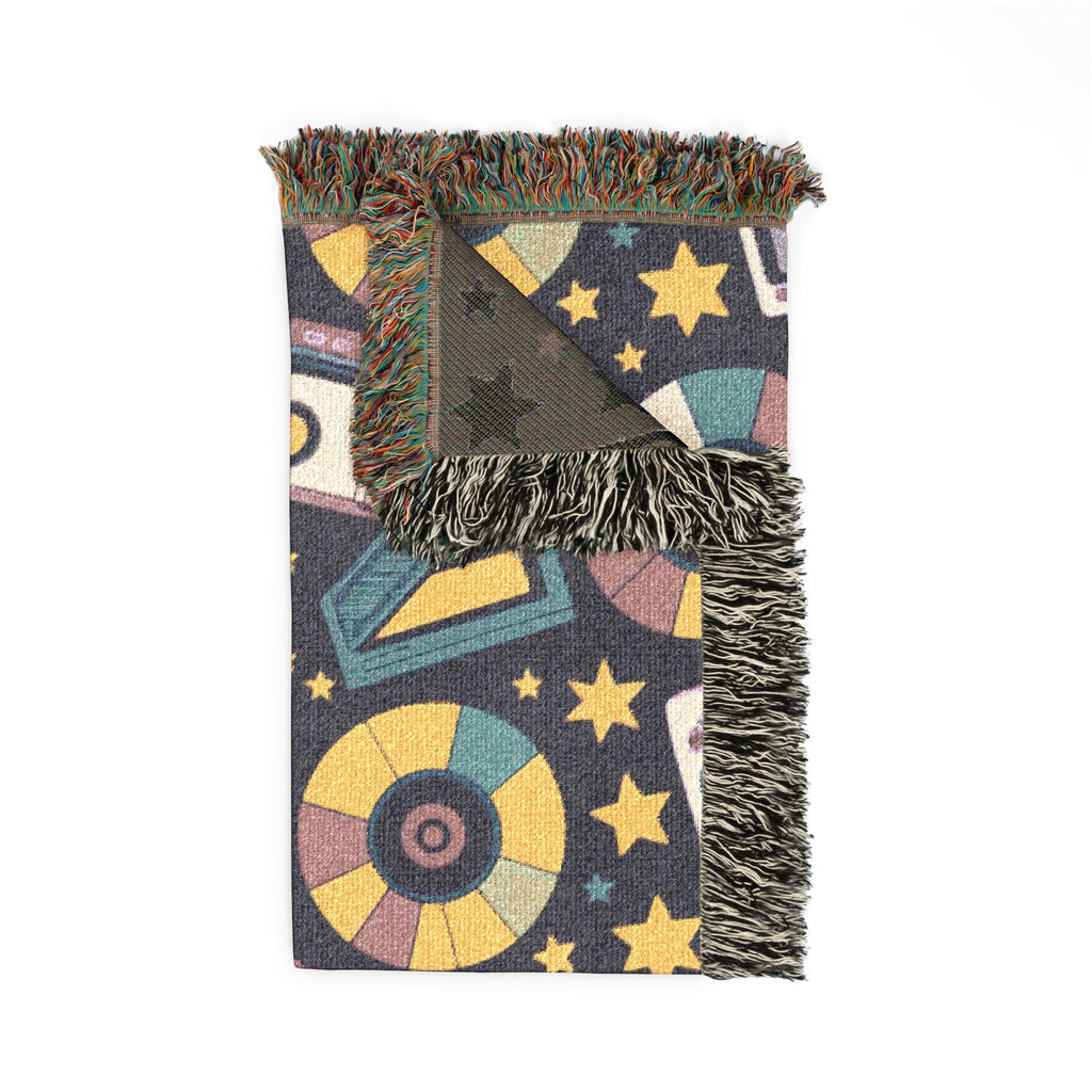 Press Play Throw — 1990s CD Player Woven Blanket