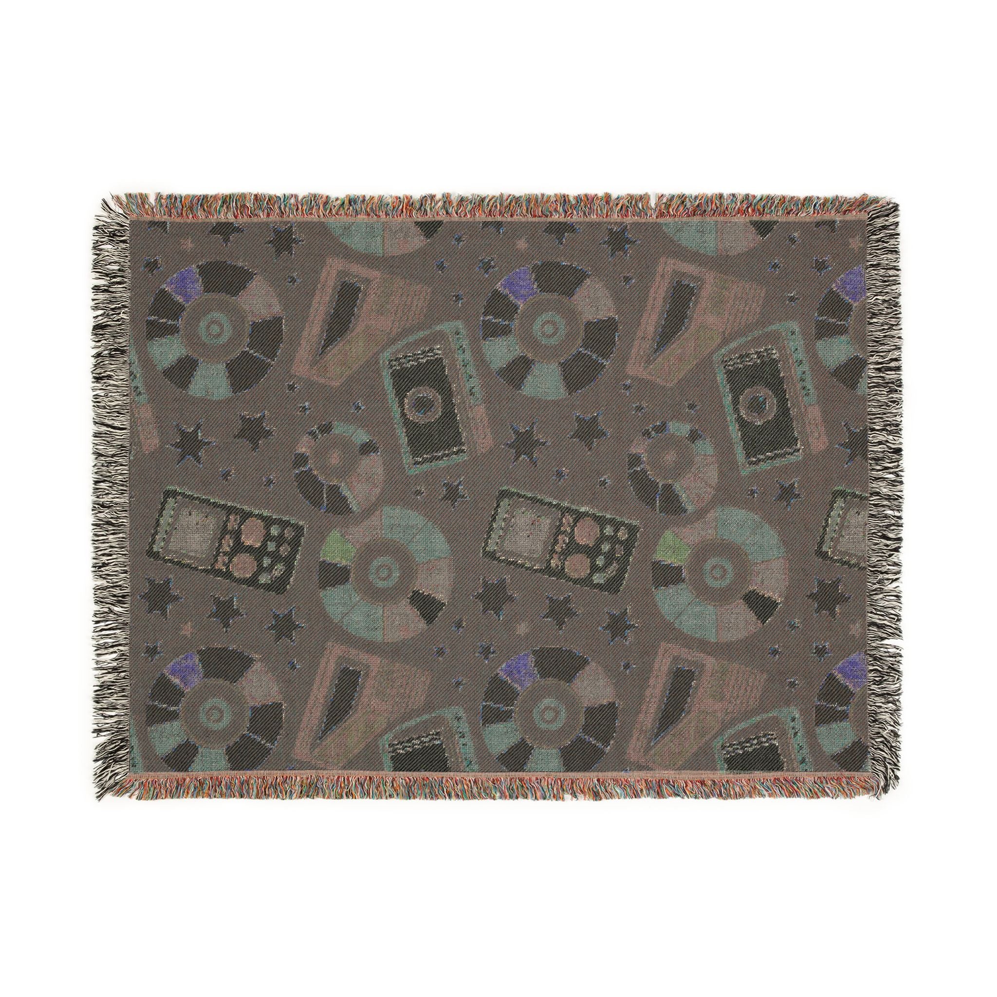 Press Play Throw — 1990s CD Player Woven Blanket