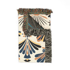 1940s Art Deco Fan Woven Blanket - 1940s Palmette Woven Blanket