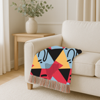 Memphis Night Throw — 1980s Geometric Art Woven Blanket