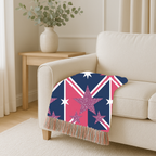 Cool Britannia Throw — 1990s Union Jack & Star Woven Blanket