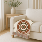 Sage Dreamcatcher Throw — 1970s Bohemian Olive Woven Blanket