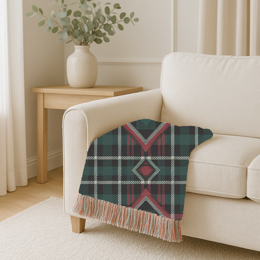 Heritage Throw — 1990s Diamond Tartan Woven Blanket