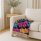 Graffiti Throw — 2000s Hip Hop Street Art Woven Blanket