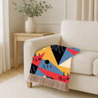 Memphis Sunshine Throw — 1980s Bold Geometric Woven Blanket