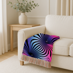 Supernova Throw — 2000s Y2K Stripe Sunburst Woven Blanket