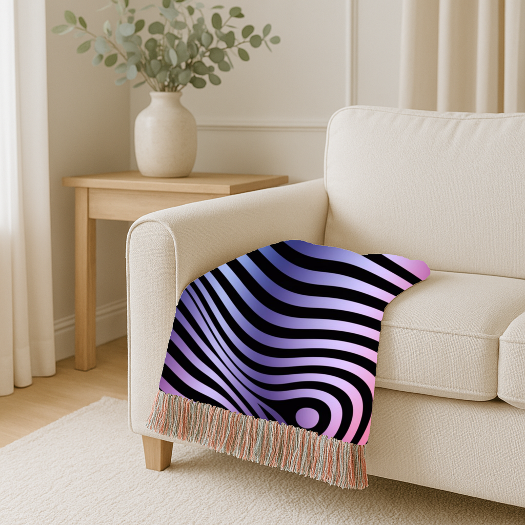 Gravity Throw — 2000s Y2K Psychedelic Wave Woven Blanket