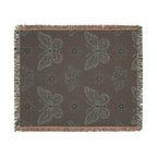 Crown & Wings Throw — 2000s Y2K Butterfly Crown Woven Blanket