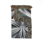 Mercury Throw — 2000s Y2K Chrome & Iridescent Woven Blanket