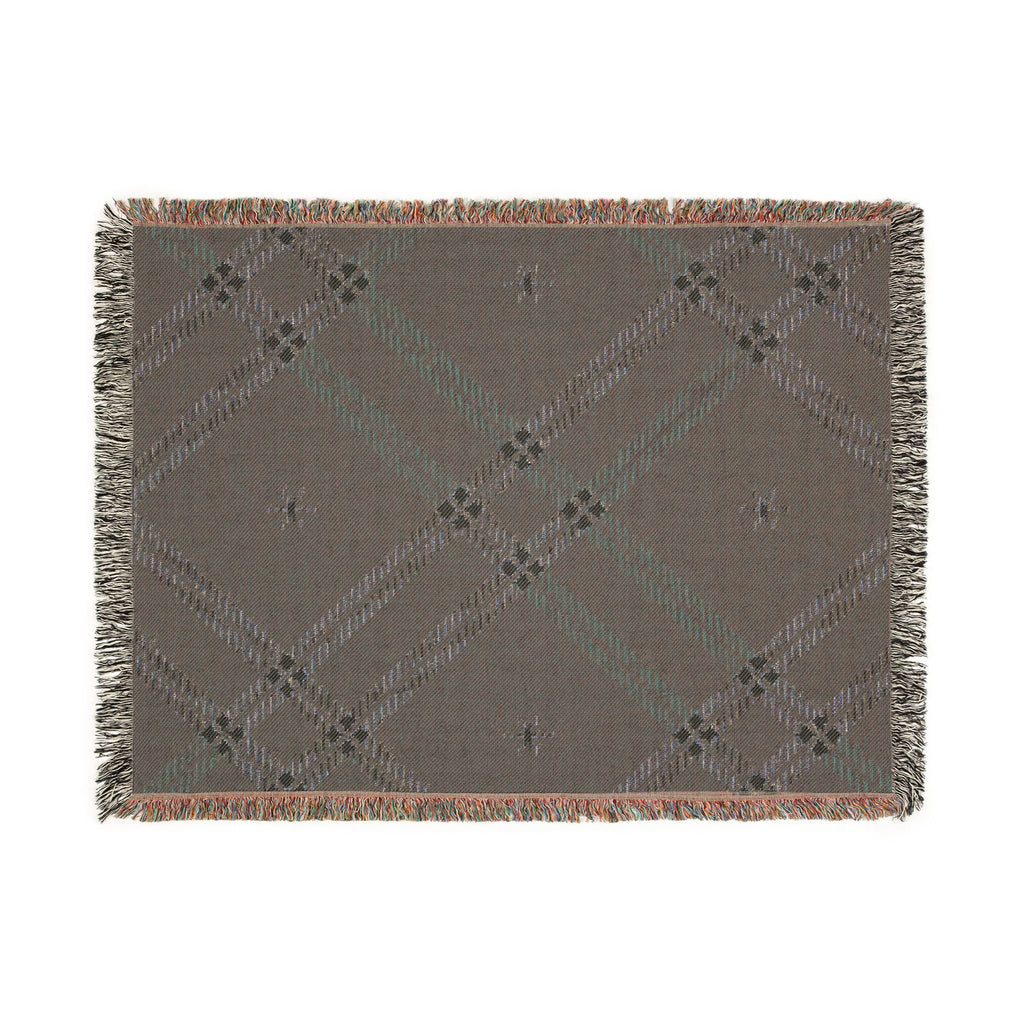 Startan Throw — 1990s Plaid & Star Woven Blanket