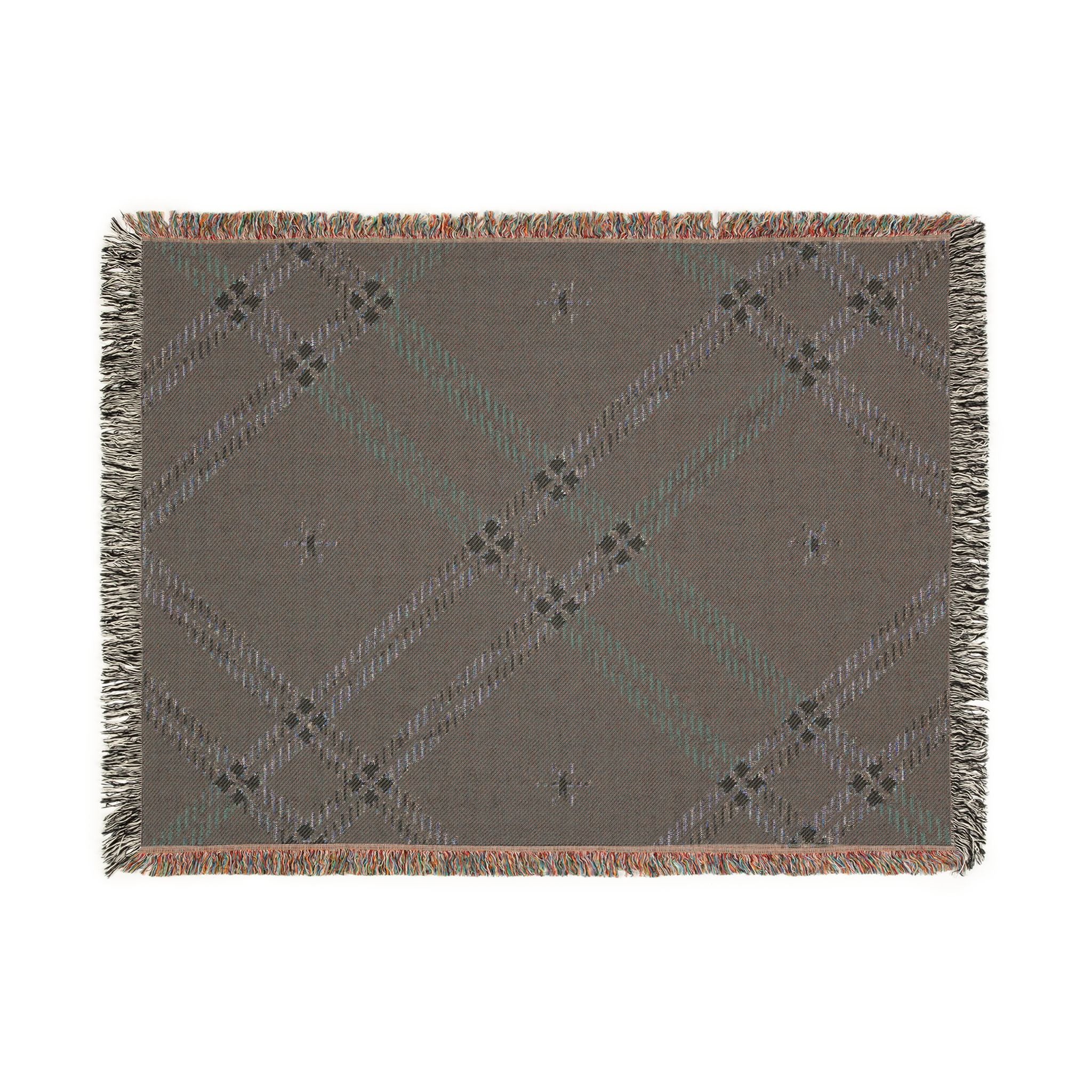 Startan Throw — 1990s Plaid & Star Woven Blanket
