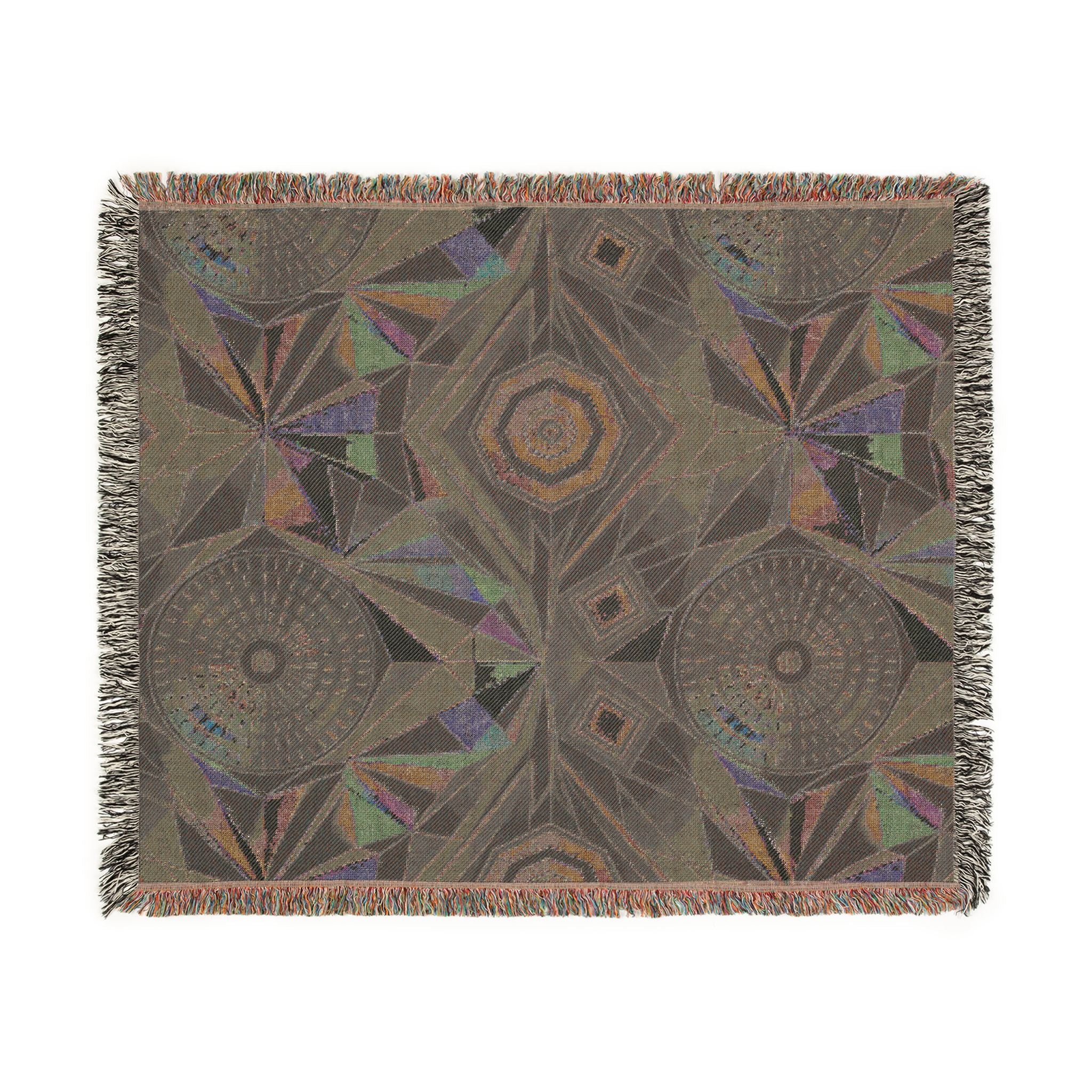 Crystal Throw — 2000s Y2K Kaleidoscope Gem Woven Blanket