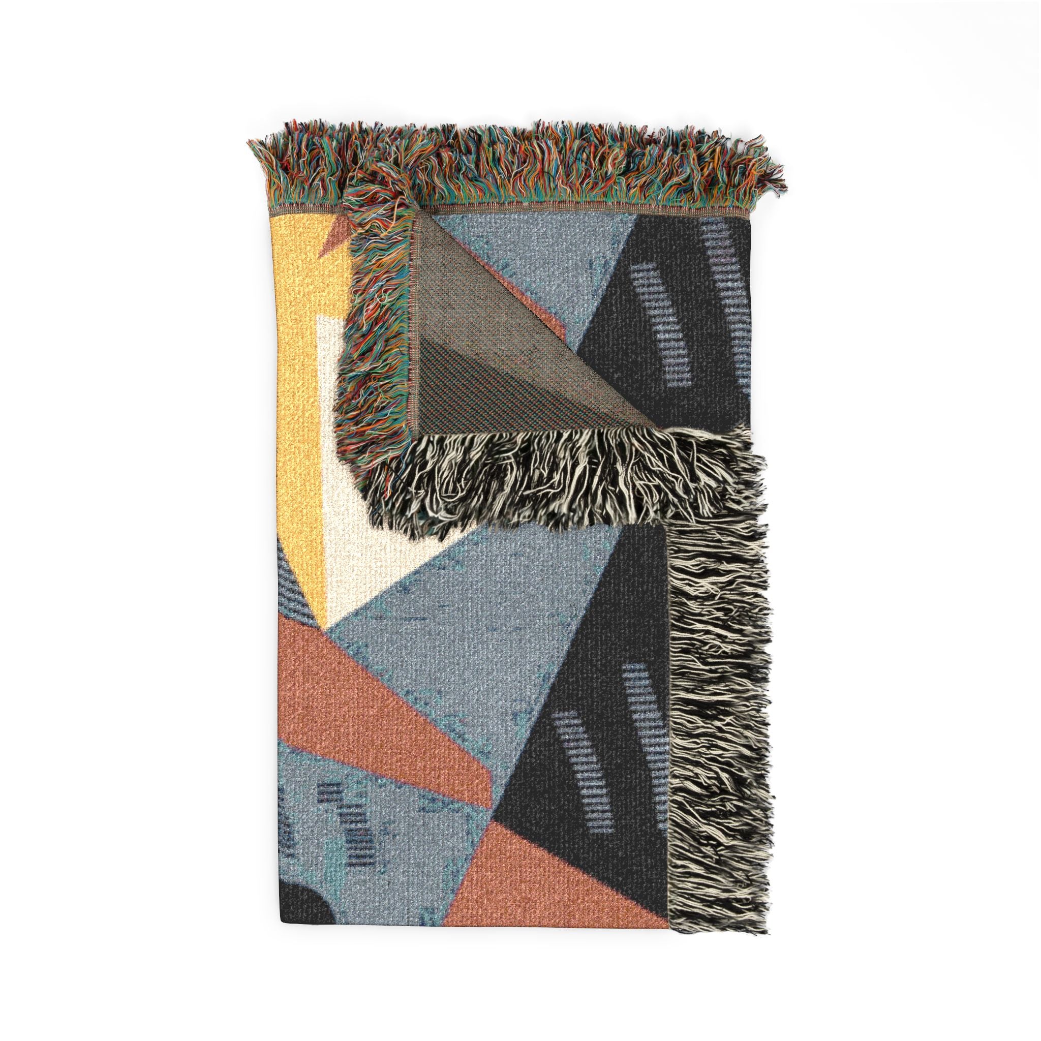 Memphis Sunshine Throw — 1980s Bold Geometric Woven Blanket