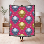 Diamond Glam Throw — 1980s Jewel Sparkle Woven Blanket