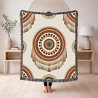 Sage Dreamcatcher Throw — 1970s Bohemian Olive Woven Blanket