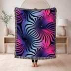 Supernova Throw — 2000s Y2K Stripe Sunburst Woven Blanket