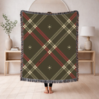 Startan Throw — 1990s Plaid & Star Woven Blanket