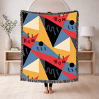 Memphis Sunshine Throw — 1980s Bold Geometric Woven Blanket