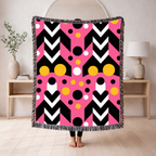 Chevron Pop Throw — 1980s Bold Graphic Woven Blanket