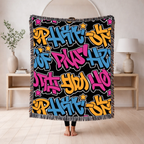 Graffiti Throw — 2000s Hip Hop Street Art Woven Blanket