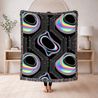 🌈 Plasma Throw — 2000s Y2K Holographic Circuit Woven Blanket