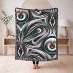 Mercury Throw — 2000s Y2K Chrome & Iridescent Woven Blanket