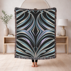 Aurora Throw — 2000s Y2K Iridescent Ribbon Woven Blanket