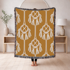 Macramé Tassel Throw — 1970s Bohemian Circle Woven Blanket