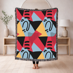 Memphis Night Throw — 1980s Geometric Art Woven Blanket