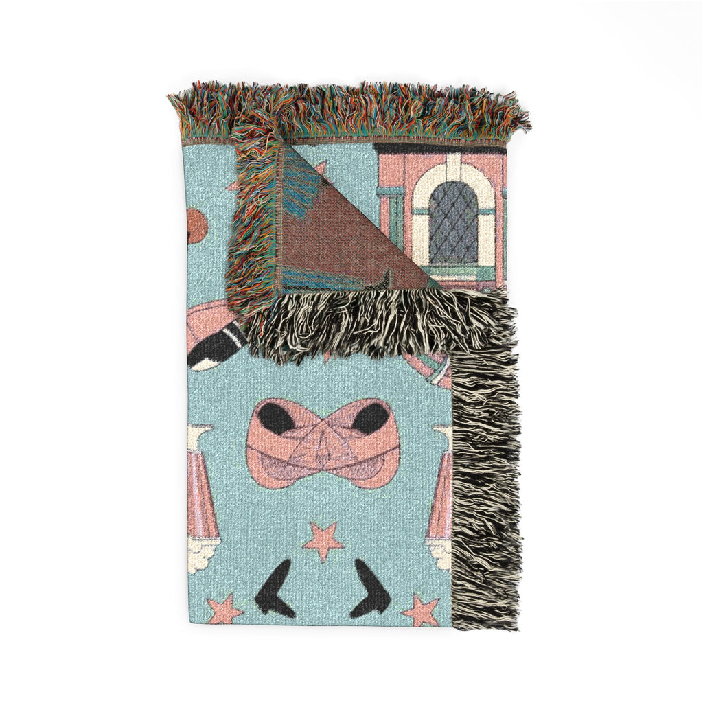 🎵🥤Milkshake Throw — 1950s Diner Style Woven Blanket