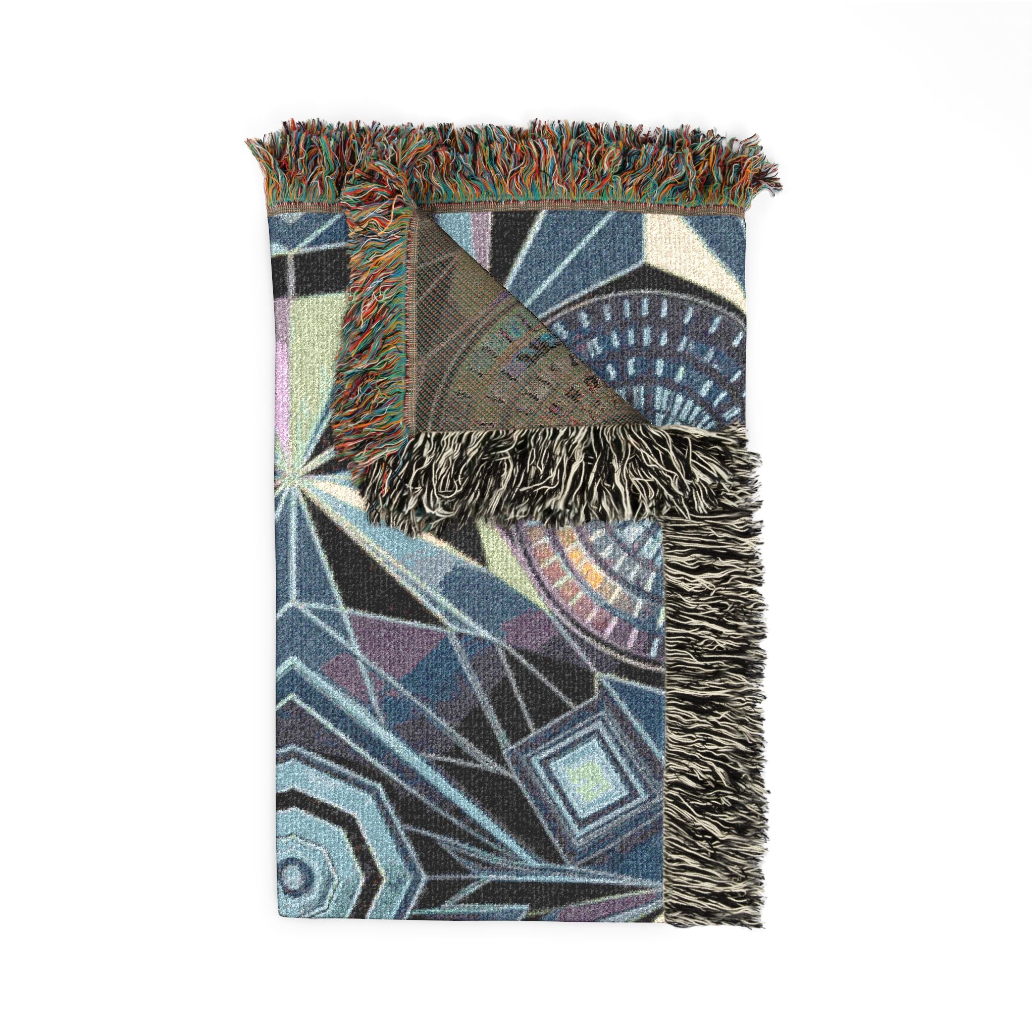 Crystal Throw — 2000s Y2K Kaleidoscope Gem Woven Blanket