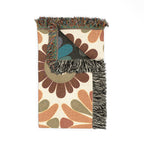 🌼 🌻  Harvest Medallion Throw — 1970s Folk Floral Woven Blanket