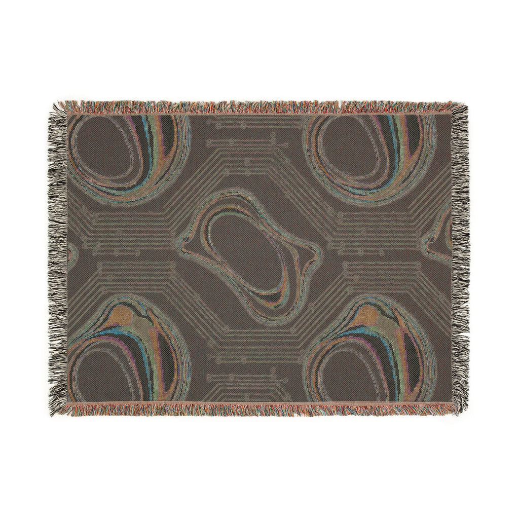 🌈 Plasma Throw — 2000s Y2K Holographic Circuit Woven Blanket