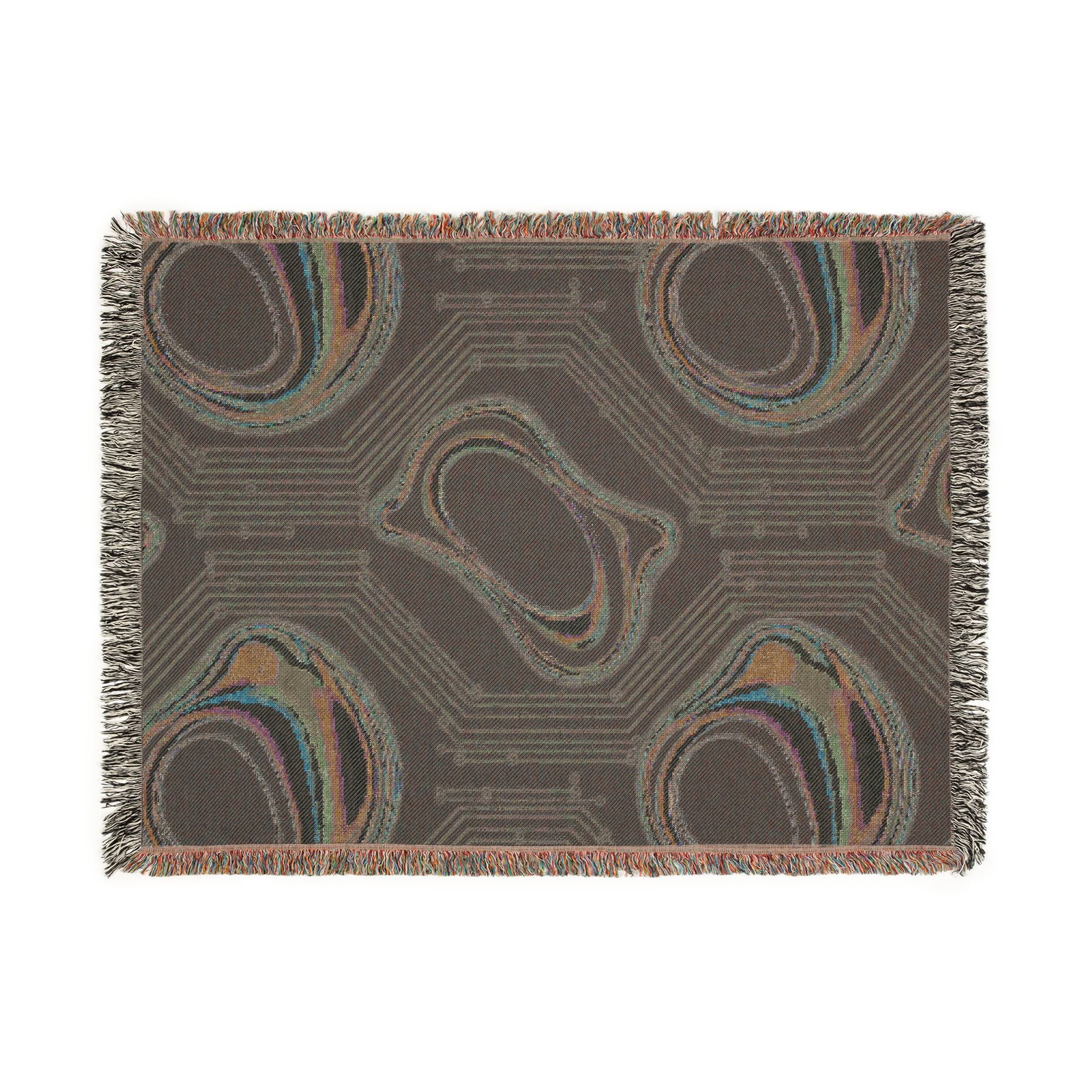 🌈 Plasma Throw — 2000s Y2K Holographic Circuit Woven Blanket